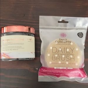 Relax Champagne Charcoal Scrub & Massage Brush